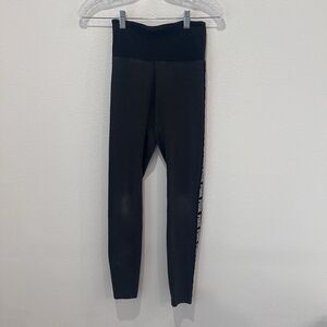 Victoria Secret PINK Leggings Womens XS Gray Athletic Yoga Pants Logo Stripe